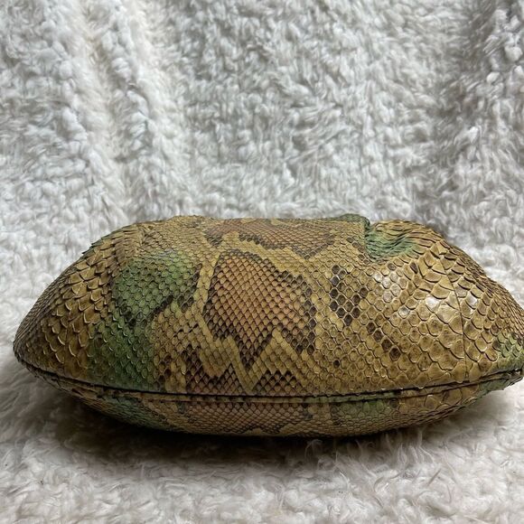 Vintage Colombetti Milano  Python snake skin shoulder Bag Lucite frame - Picture 6 of 14
